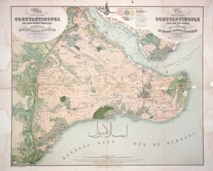 Mapa de Constantinopla y áreas circundantes, 1855-63